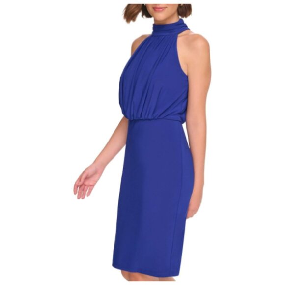 Jessica Howard Women's Sleeveless Crepe Midi Mock Neck Dress - Picture 4 of 7